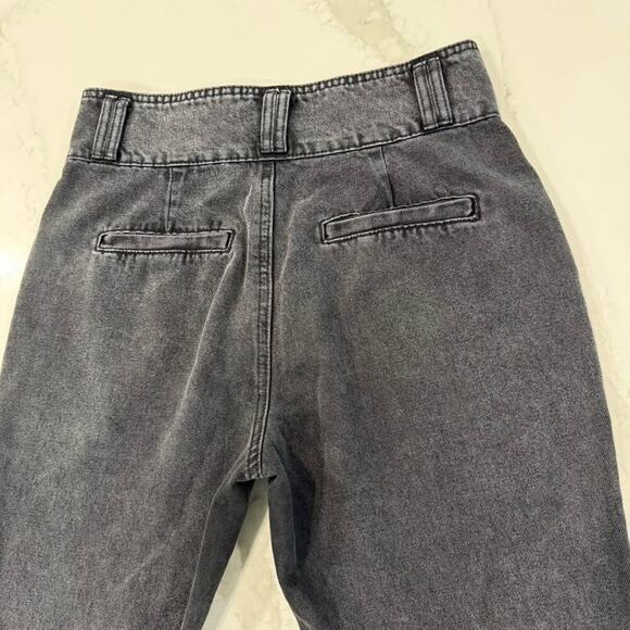 Forever 21 Front Seam Utility High Rise Mom Jeans Womens 29 Black Dark Wash Edgy - Picture 7 of 8